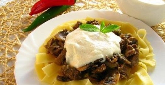 Фетучини с грибами под сливочным соусом