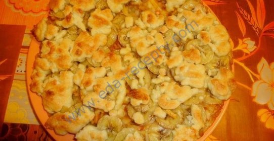 Тертый пирог с яблоками грушами бананами