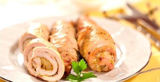 Рулеты из индейки с бананами