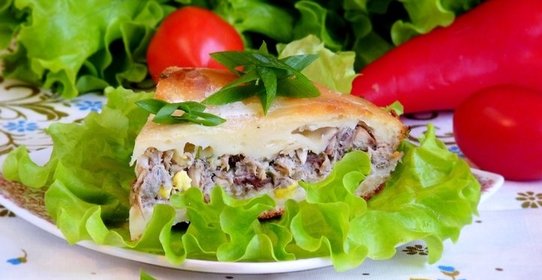 Заливной пирог с рыбой