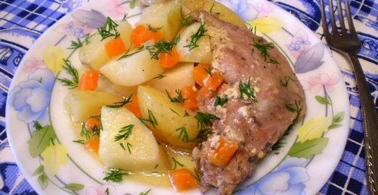 Уточка со сливками и молодым картофелем