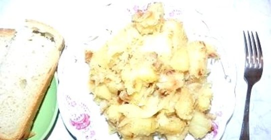 Картошка с квашеной капустой