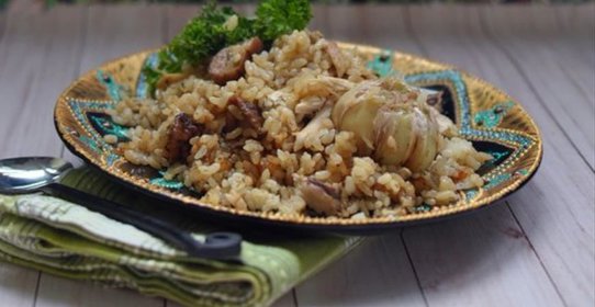 Турецкий пилаф с грибами и курицей