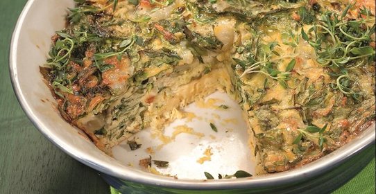 Пирог с руколой и моццареллой