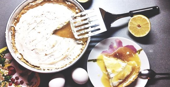 Пирог лимонный с меренгой