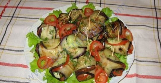 Куриные рулеты с баклажанами