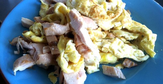 Яичница с курицей