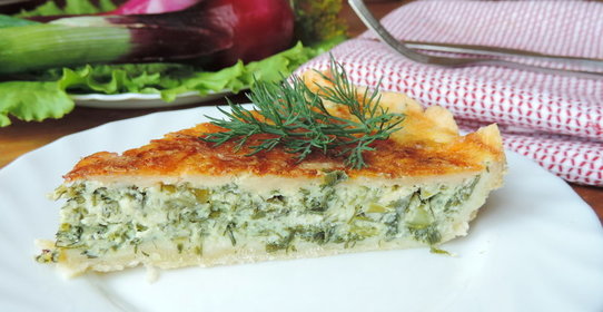 Открытый творожный пирог с зеленью «Весенний»