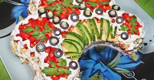 Салат Русская красавица с курицей