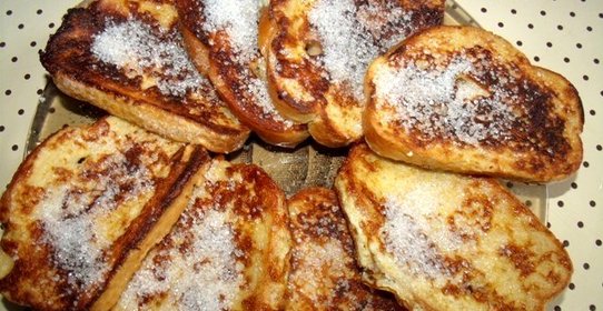 Гренки с молоком