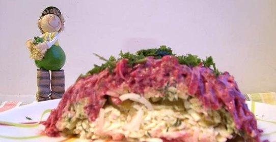 Копченый сыр под шубой