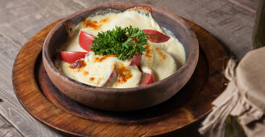 Шашлык из феты с беконом