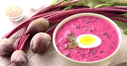 Холодный борщ со свеклой