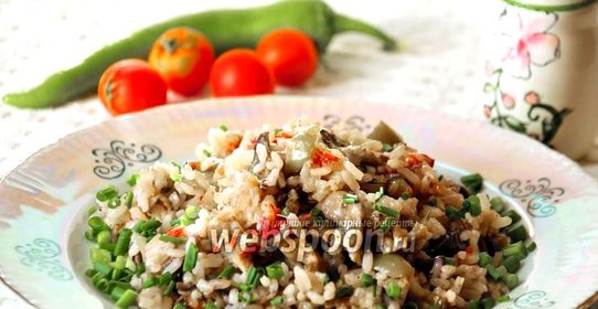 Плов вегетарианский с грибами в мультиварке