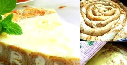 Блинный пирог на сковороде