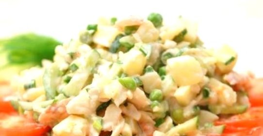 Салат с отварной треской