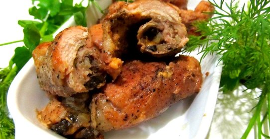 Мясные рулетики с шампиньонами
