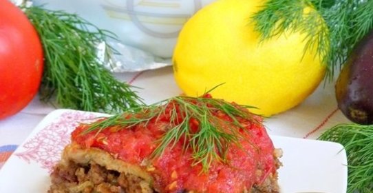 Баклажаны, запеченные с фаршем