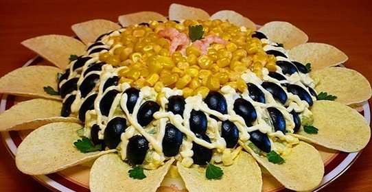Салат новогодний Подсолнух