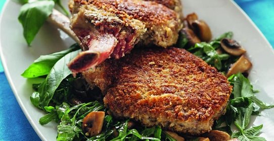 Загребские телячьи котлеты с салатом