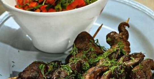 Шашлычки из говяжьей печенки