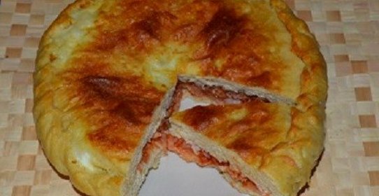 Пирог с капустой из картофельного дрожжевого теста