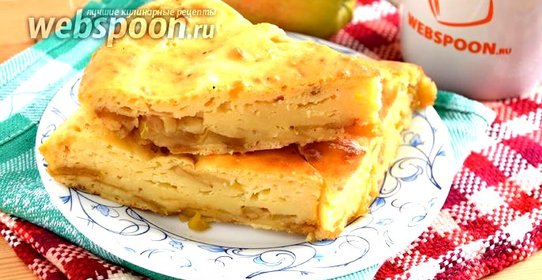 Заливной пирог с яблоками