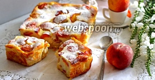 Пирог с персиками и рикоттой