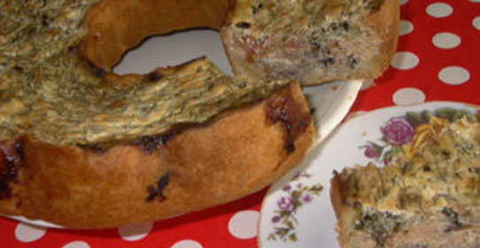 Пирог рыбный с помидорами