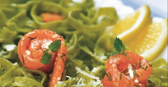 Феттучине с мятной горбушей