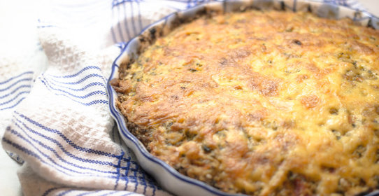 Открытый куриный пирог с овощами