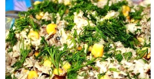 Шпротный салат с сыром