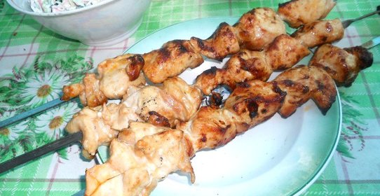 Сочный шашлык из куриной грудки