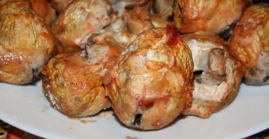 Грибной шашлык в сметане