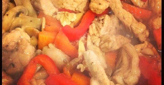 Свинина стир фрай с грибами и овощами