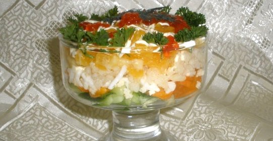 Cалат с мясом криля