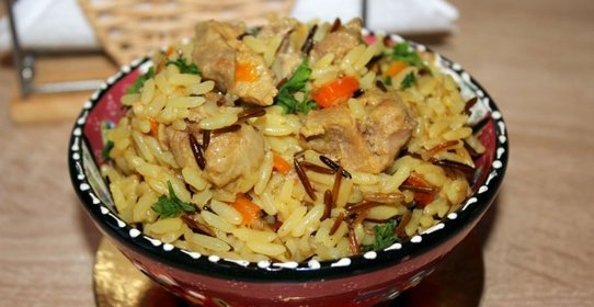 Ароматный рис Акватика Mix с мясом и ягодами годжи в мультиварке