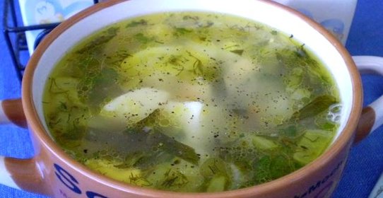 Постный зеленый борщ