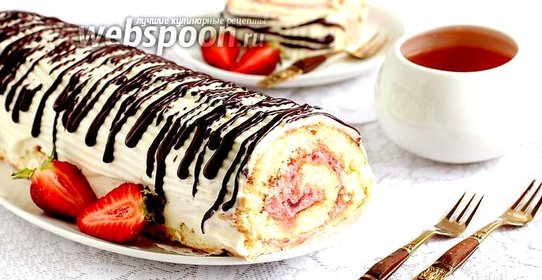 Рулет с клубничным муссом