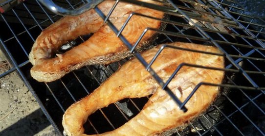 Стейки из сёмги на гриле