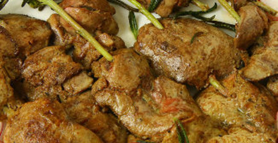 Шашлычки из куриной печенки