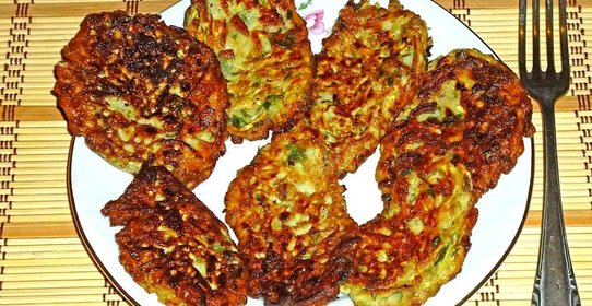 Оладьи из кабачков с грибами