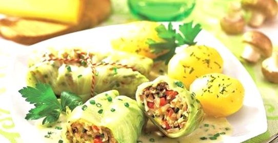 Голубцы с грибами и рисом