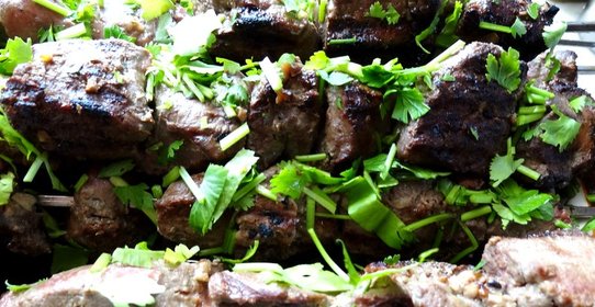 Шашлык из телячьей печени с коньяком