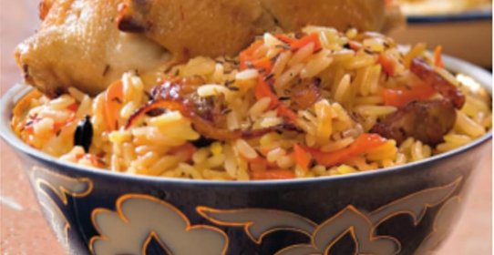 Плов с фаршированными перепелками