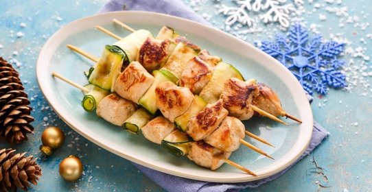 Шашлычки из курицы с цукини