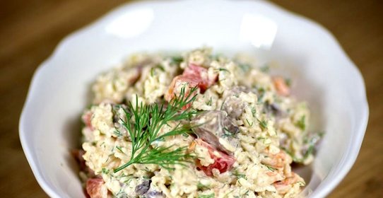 Салат с жареными грибами