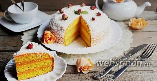 Тыквенный торт с белым шоколадом