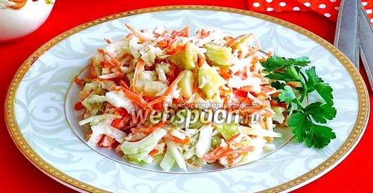 Салат из топинамбура, моркови и солёного огурца