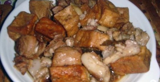 Жареная свинина с тофу